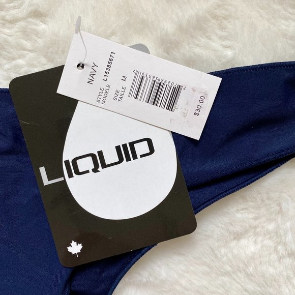 3/$25 NWT Liquid Navy Cheeky Bikini Bottom - Picture 4 of 7
